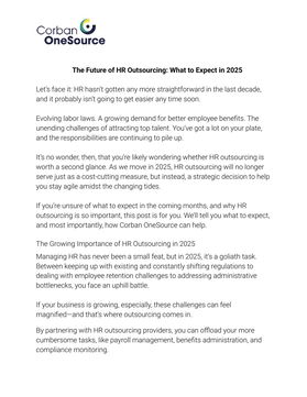The Future of HR Outsourcing in 2025