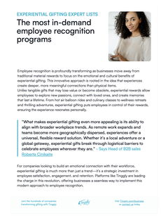 Experiential gifting expert lists the most in-demand employee recognition programs