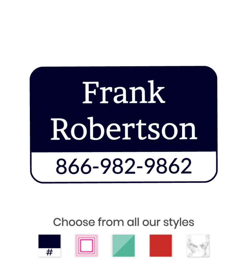 Phone Number Senior Care Labels