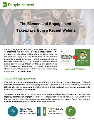 The Elements of Engagement - Takeaways from a Recent Webinar