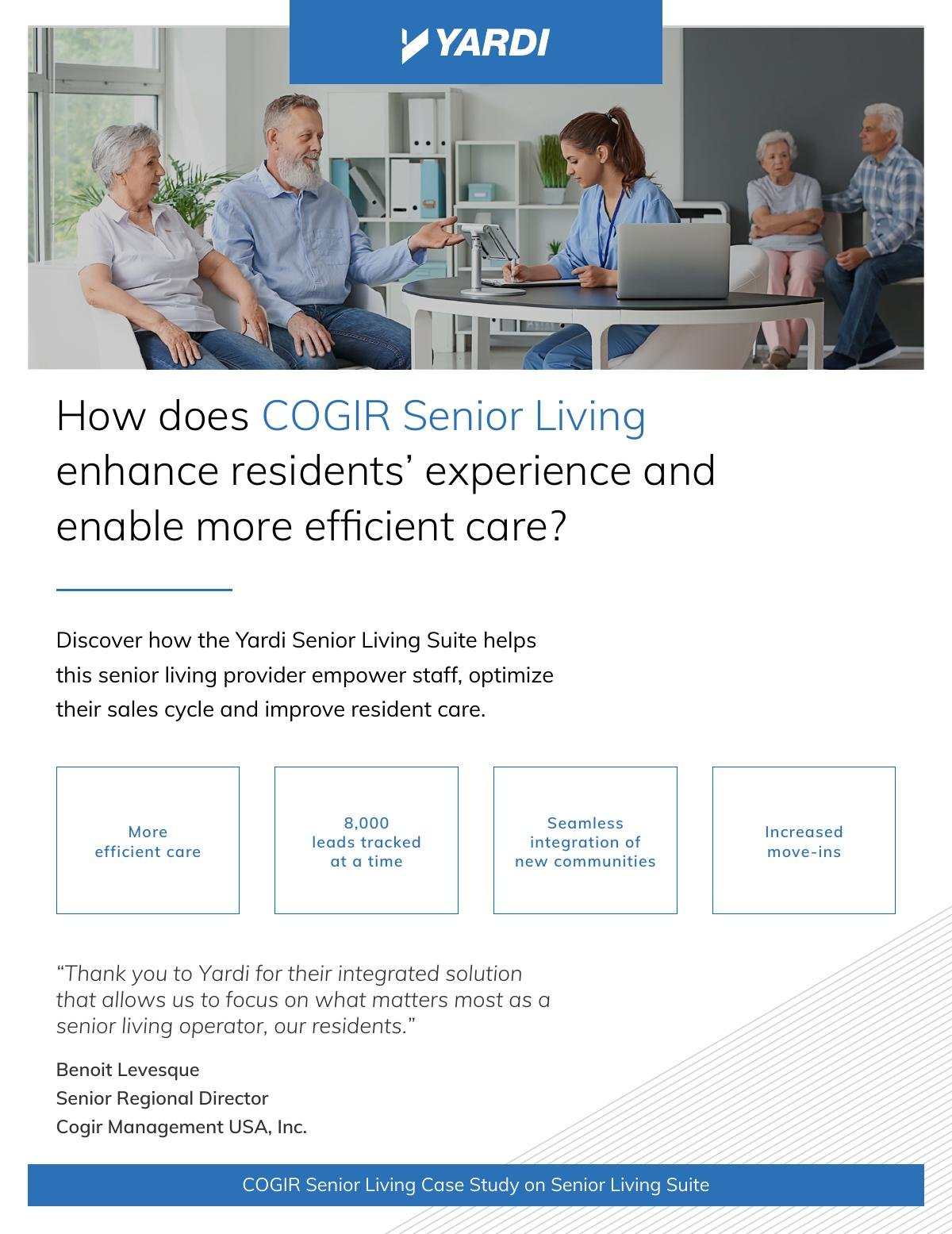 How does COGIR Senior Living enhance residents’ experience and enable more efficient care? 