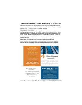 Leveraging Technology: A Strategic Imperative for HR in the C-Suite