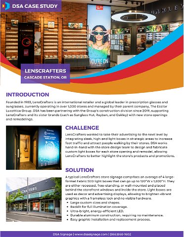 Behind the Scene: Leading Optical Retailer LensCrafters Continues to Build a Strong Brand Identity Through In-Store Advertising