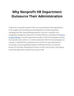 Why Nonprofit HR Department Outsource Their Administration
