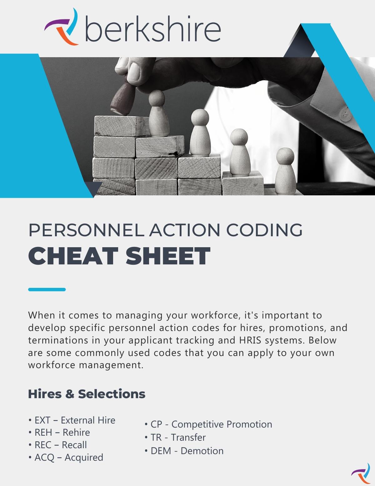 Personnel Action Coding Cheat Sheet