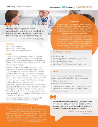 Orange Tree Employment Screening Case Study | Networks Connect