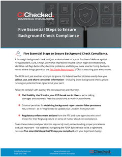Five Essential Steps to Ensure Background Check Compliance