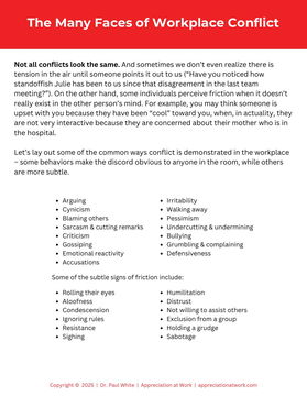 The Many Faces of Workplace Conflict