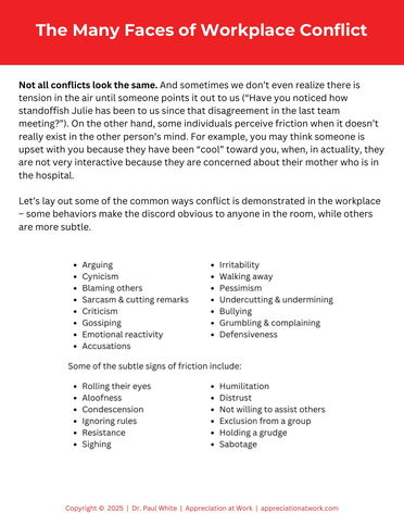 The Many Faces of Workplace Conflict