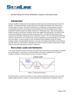 Neutral Ratings For Power Distribution Systems in the Data Center