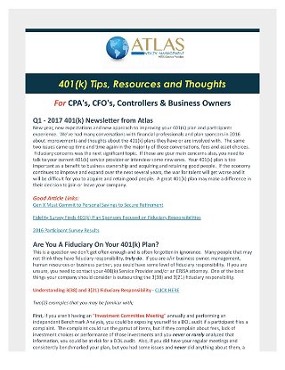 Atlas 401(k) Newsletter Q1 2017