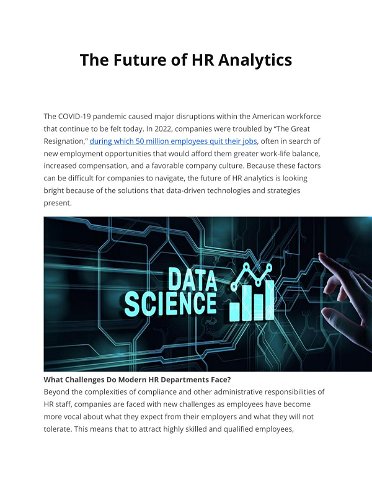 The Future of HR Analytics