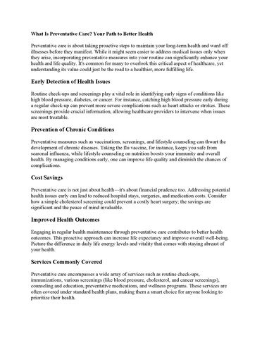 What Is Preventative Care? Your Path to Better Health