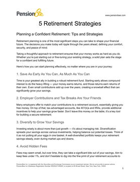 5 Retirement Strategies