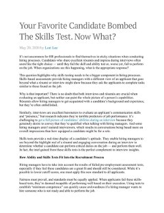 Your Favorite Candidate Bombed the Skills Test. Now What?