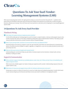 14 Questions To Ask Your SaaS Vendor: Learning Management Systems (LMS)