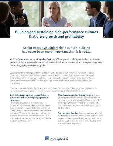 Building & Sustaining High-Performance Cultures That Drive Growth & Profitability