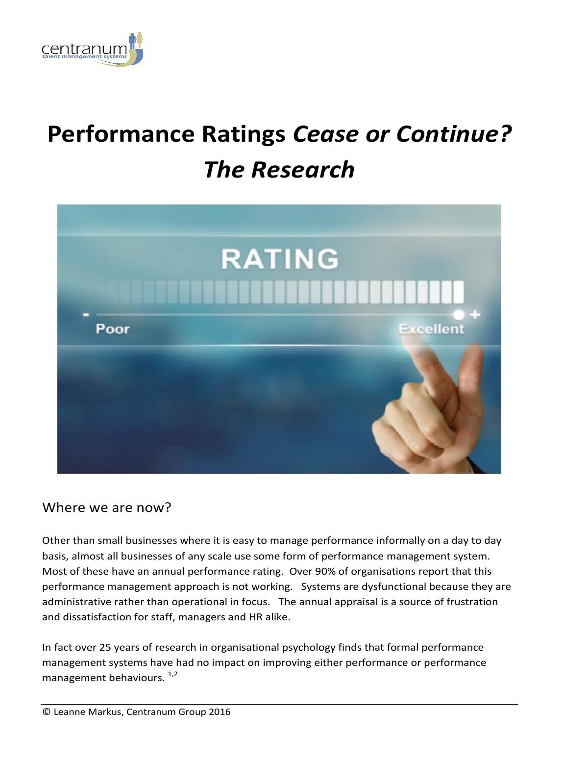 Performance Ratings - To Use or Not?