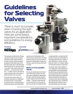 Guidelines for Selecting Valves