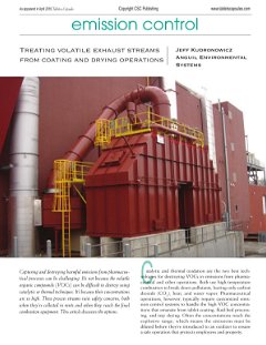 Treating Volatile Exhaust Streams from Coating and Drying Operations