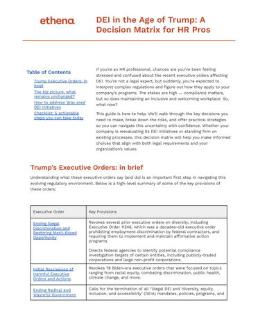 DEI during the Trump Administration: A Human Resources Decision Matrix