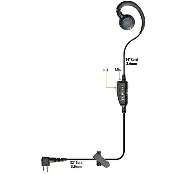 CURL 1-Wire Push-To-Talk Earpiece 
