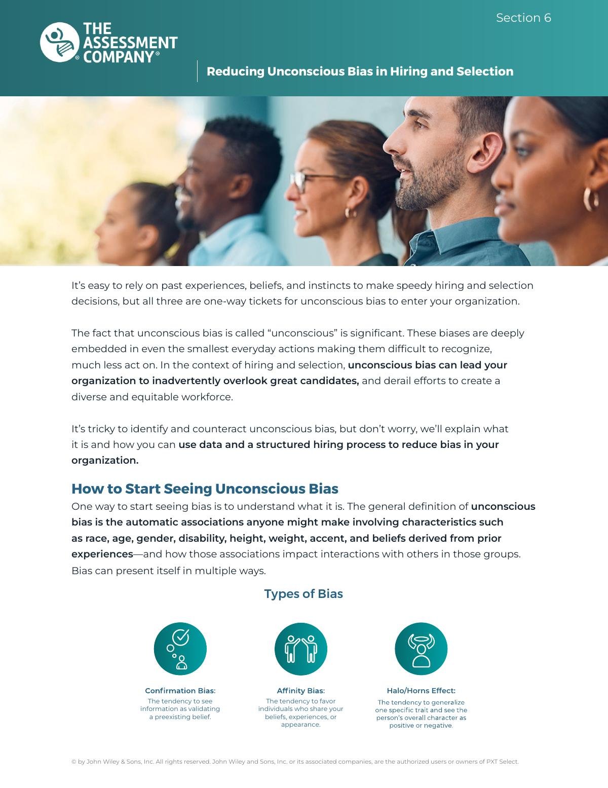 Reducing Unconscious Bias in Hiring and Selection