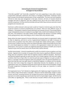 Internal Equity & External Competitiveness: Strategies for Reconciliation