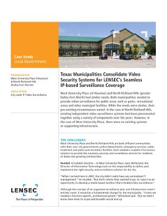 Texas Municipalities Consolidate Video Security Systems for LENSEC’s Seamless