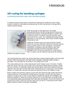 Case Story: UV Curing for Bonding Syringes