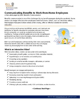 Communicating Benefits to Work-from-Home Employees