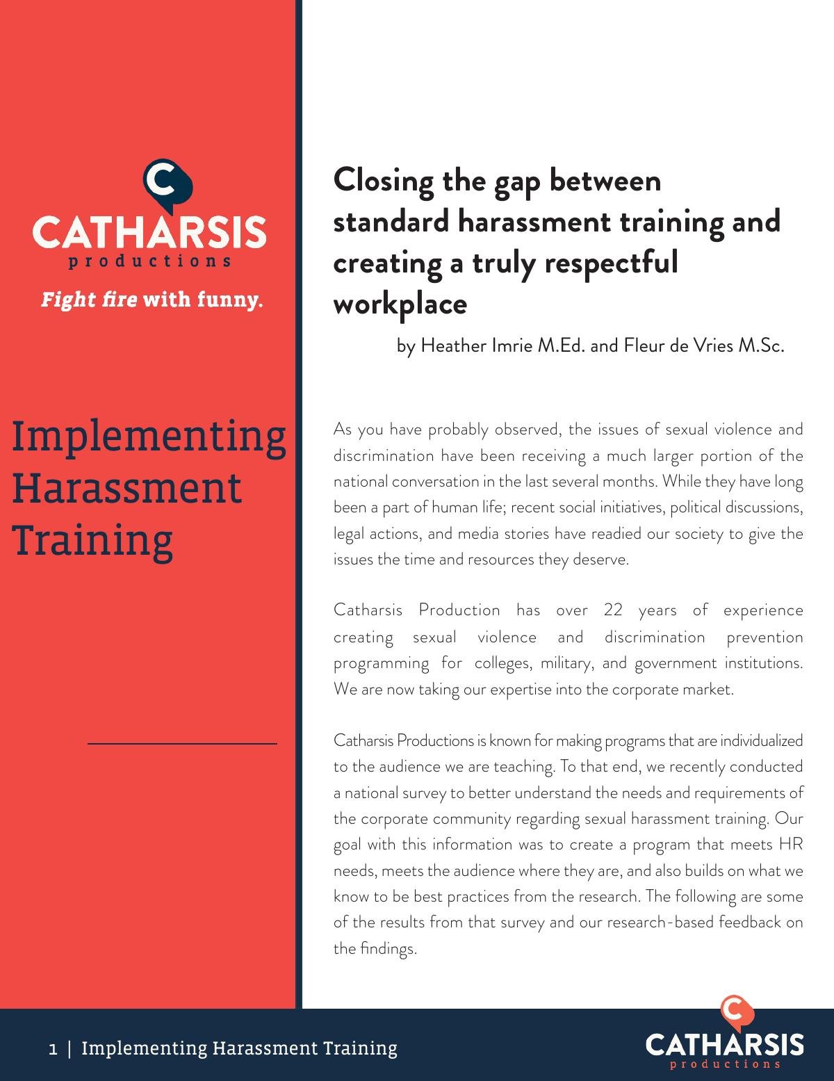 Implementing Sexual Harassment Training
