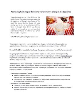 Addressing Psychological Barriers to Transformative Change in the Digital Era
