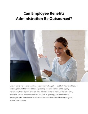 Can Employee Benefits Administration Be Outsourced?