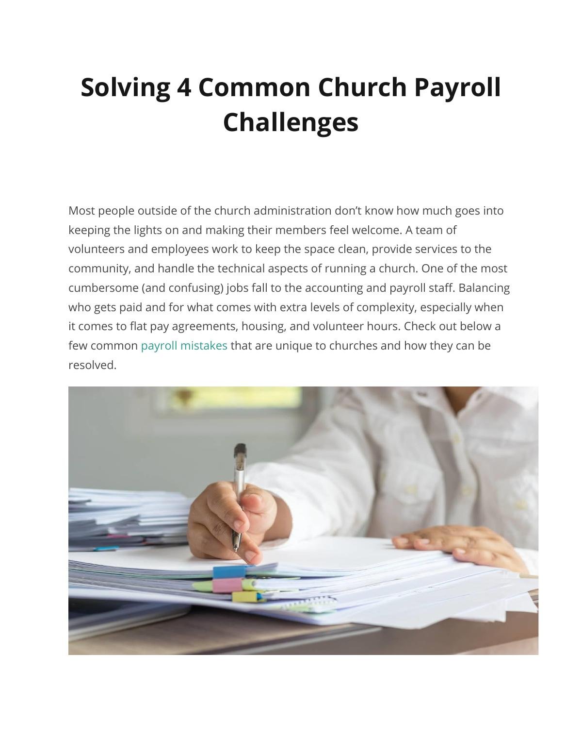 Solving 4 Common Church Payroll Challenges 