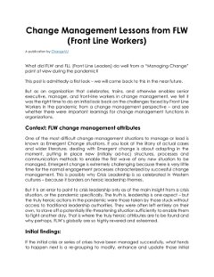 Change Management Lessons from FLW (Front Line Workers)