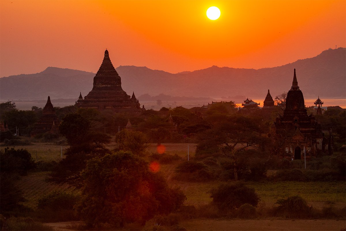 Bagan Temple at Sunset, Myanmar.