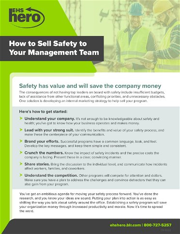 How to Sell Safety to Your Management Team