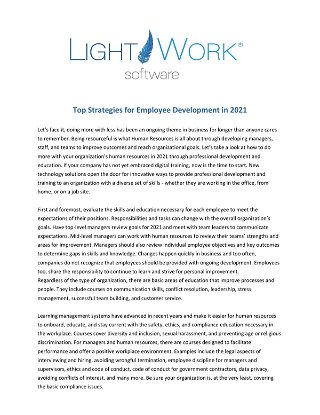 Top Strategies for Employee Development in 2021