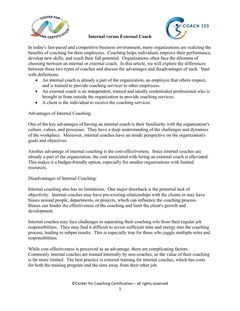 Internal versus External Coach