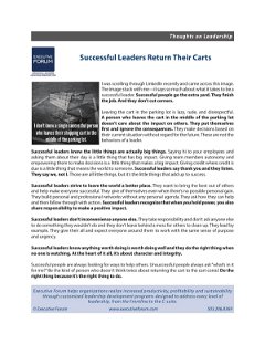 Successful Leaders Return Their Carts