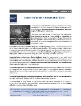 Successful Leaders Return Their Carts