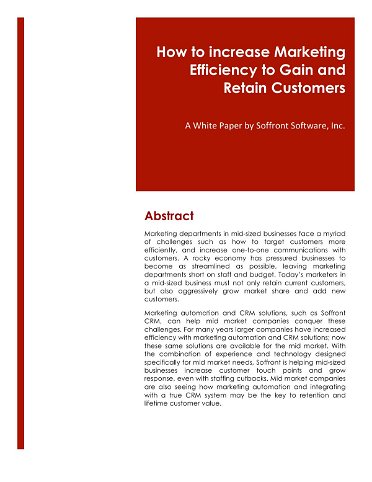How to increase Marketing Efficiency to Gain and Retain Customers