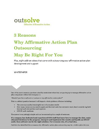 3 Reasons Why Affirmative Action Plan Outsourcing May Be Right For You