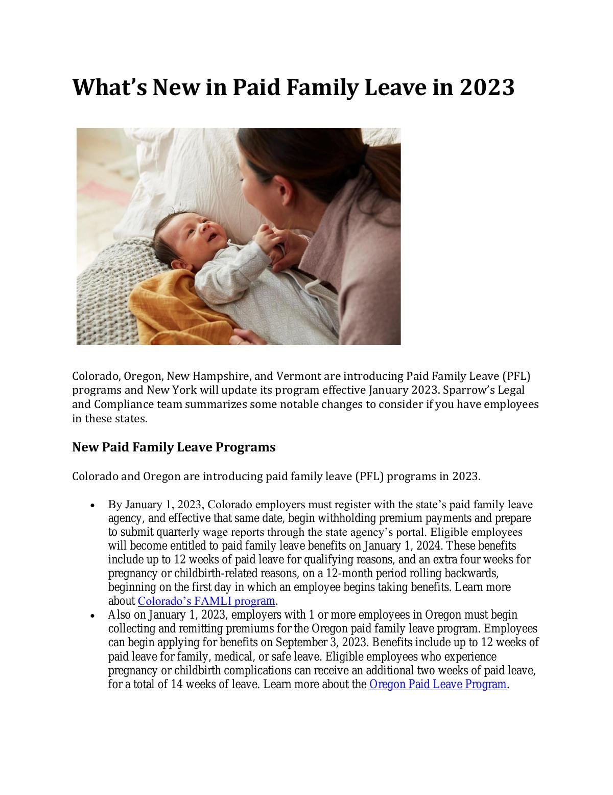 What’s New in Paid Family Leave in 2023