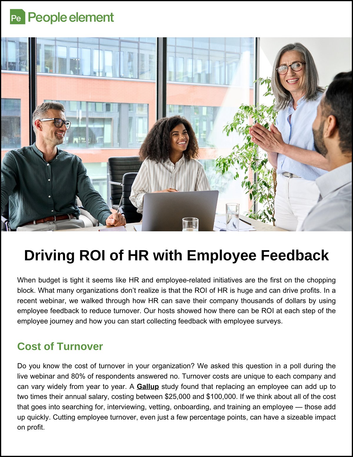 Driving the ROI of HR with Employee Feedback