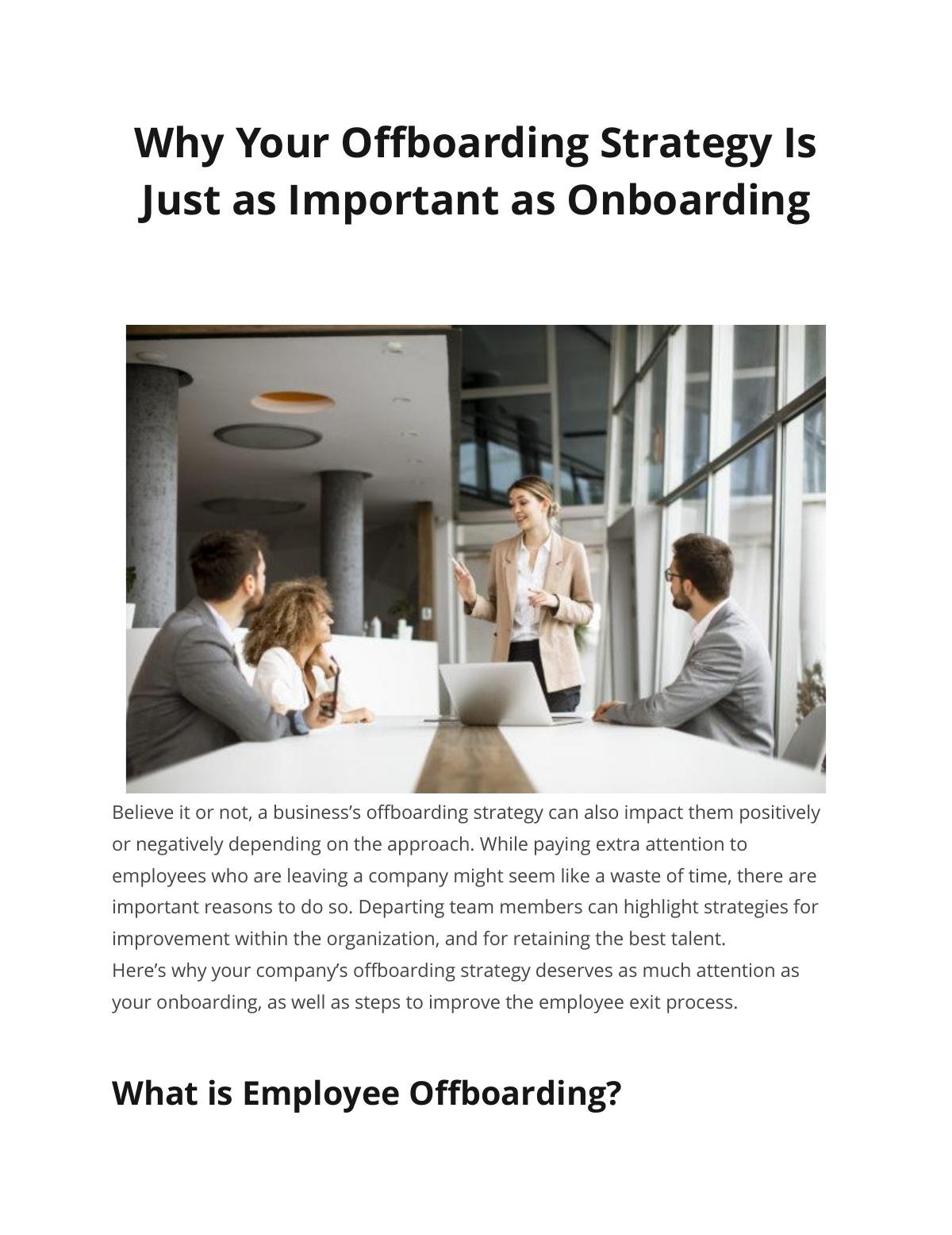 Why Your Off boarding Strategy Is Just as Important as On boarding 