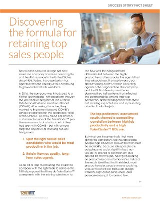 Discovering the Formula for Retaining Top Sales People