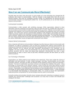How Can we Communicate More Effectively?
