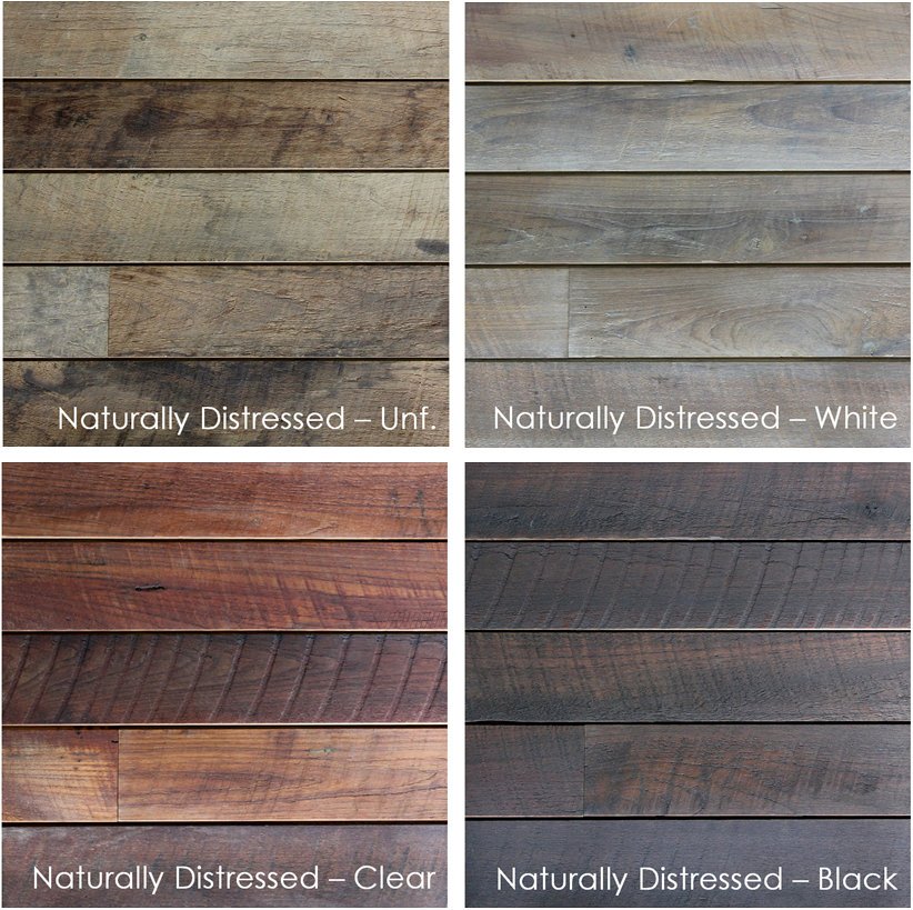 Naturally Distressed Reclaimed Long Plank Teak Flooring & Paneling